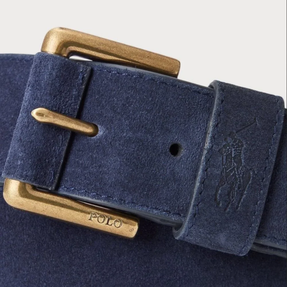 Polo Ralph Lauren Roller-Buckle Signature Pony Suede Belt